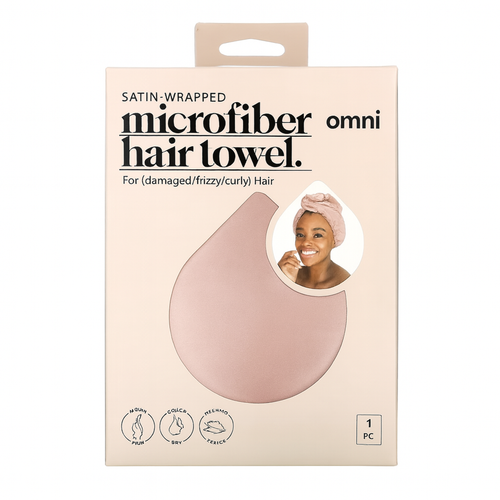 Satin-Wrapped Microfiber Hair Towel